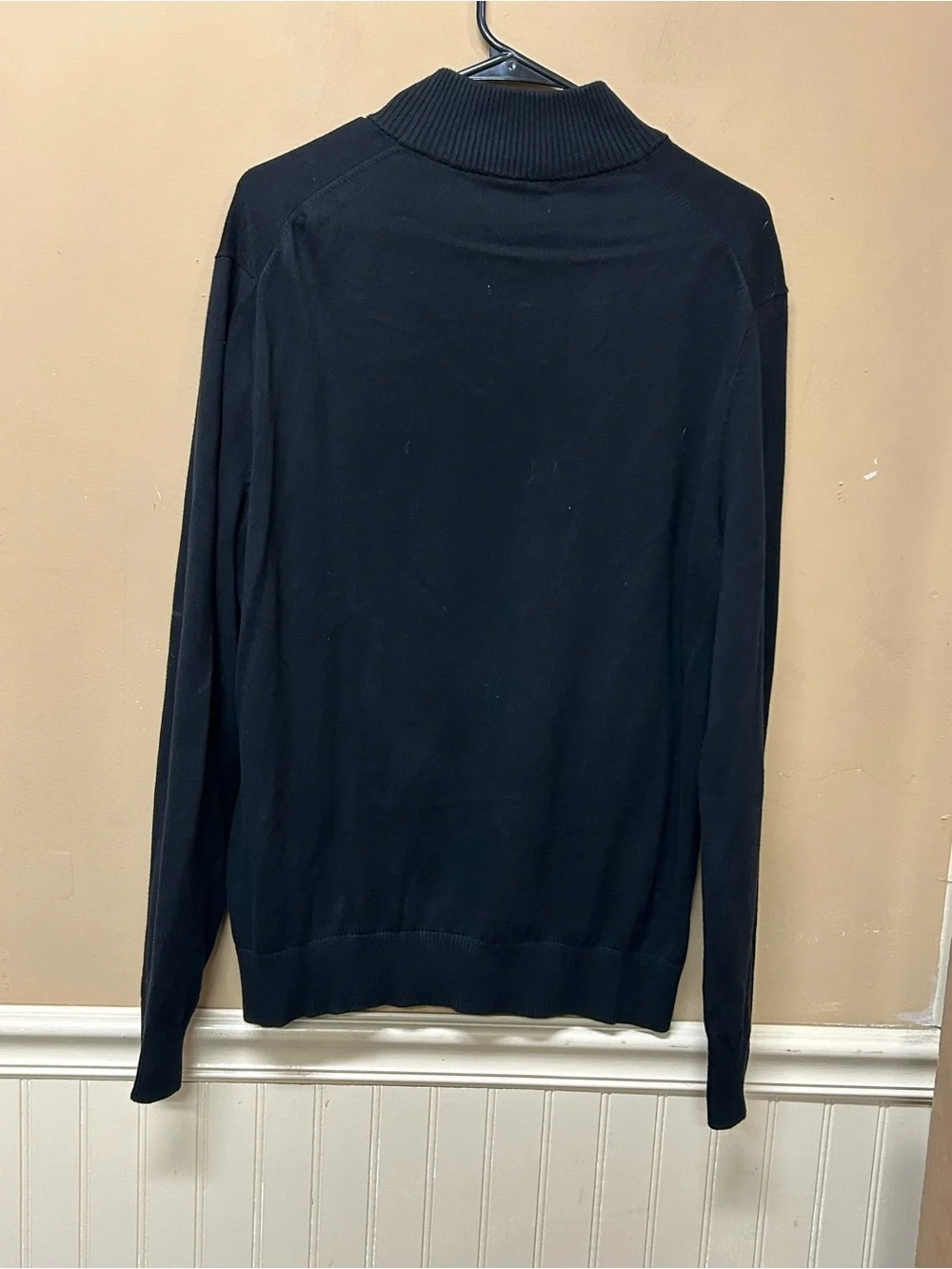 Michael Kors Black 1/4 Quarter Zip Long Sleeve Pullover Sweatshirt Men's Large